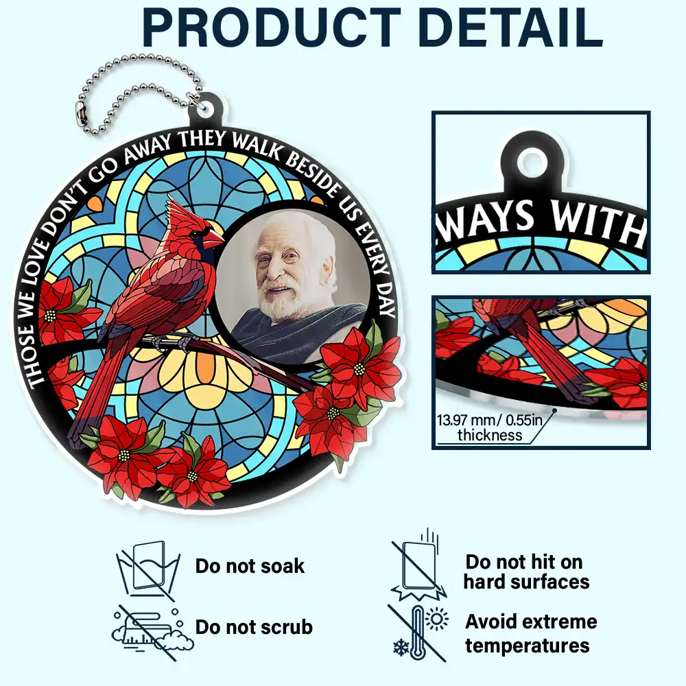 Custom Photo I'm Always With You Memorial - Personalized Acrylic Car Hanger - Image 5