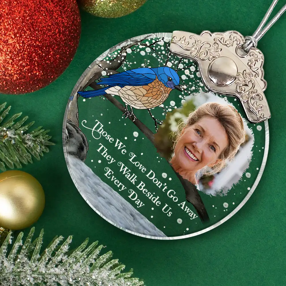 Custom Photo I'm Always With You Memorial - Personalized Glass Ornament With Silver Cap - Image 2