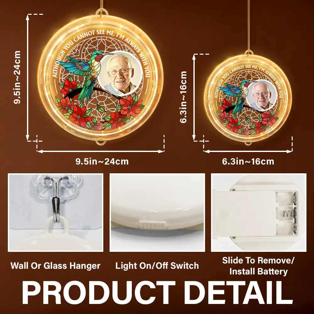 Custom Photo I'm Always With You Memorial - Personalized LED Pendant Light - Image 6