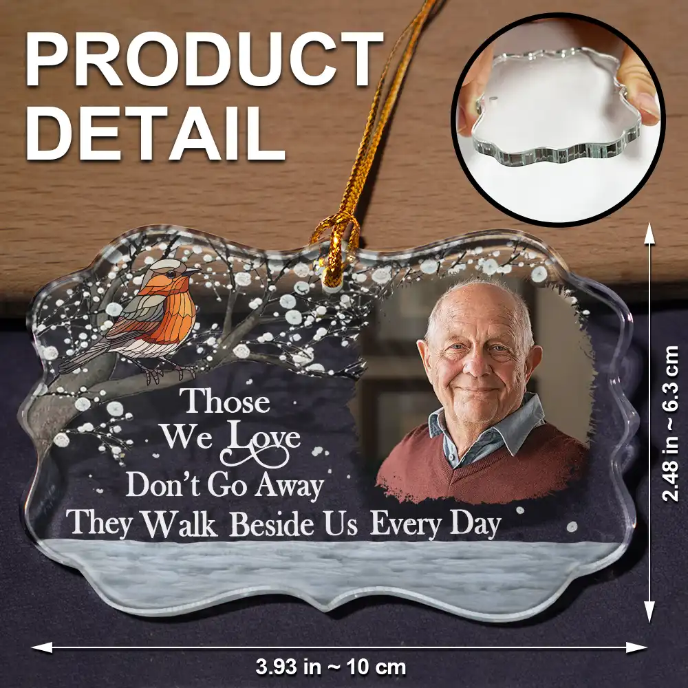 Custom Photo I'm Always With You Memorial - Personalized Medallion Glass Ornament - Image 5