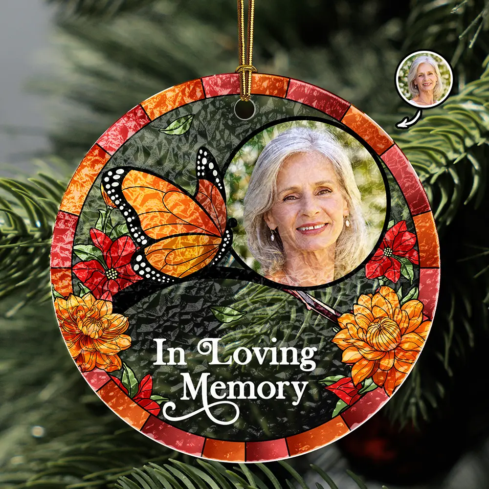 Custom Photo I'm Always With You Memorial - Personalized Stained Glass Ornament