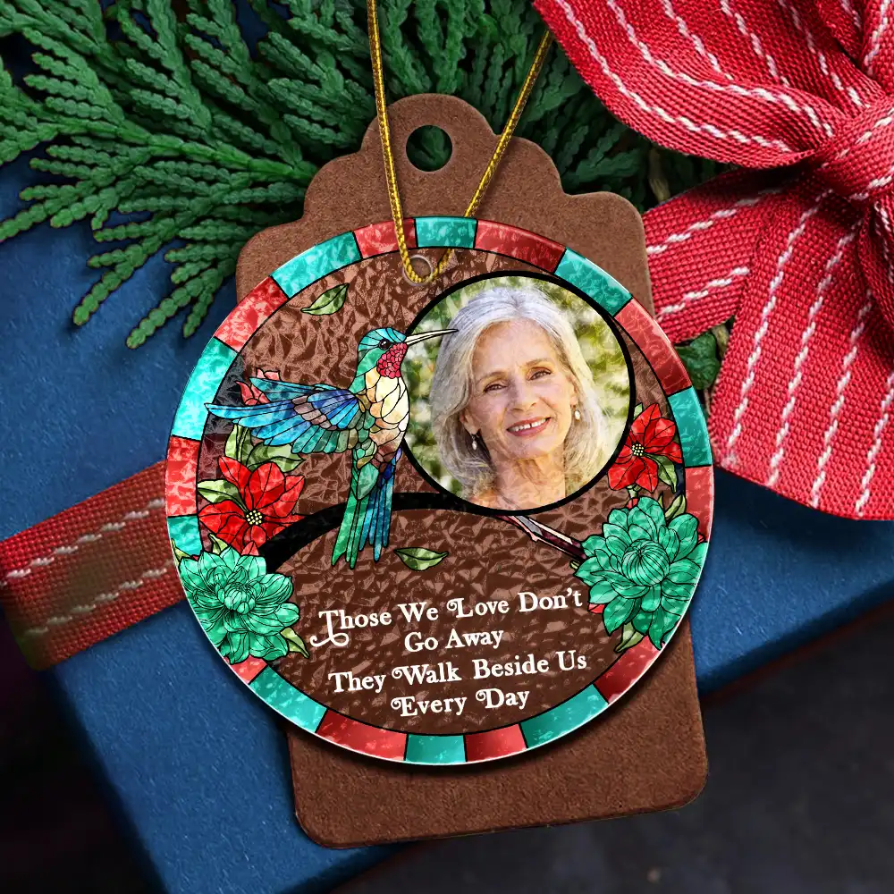 Custom Photo I'm Always With You Memorial - Personalized Stained Glass Ornament - Image 5