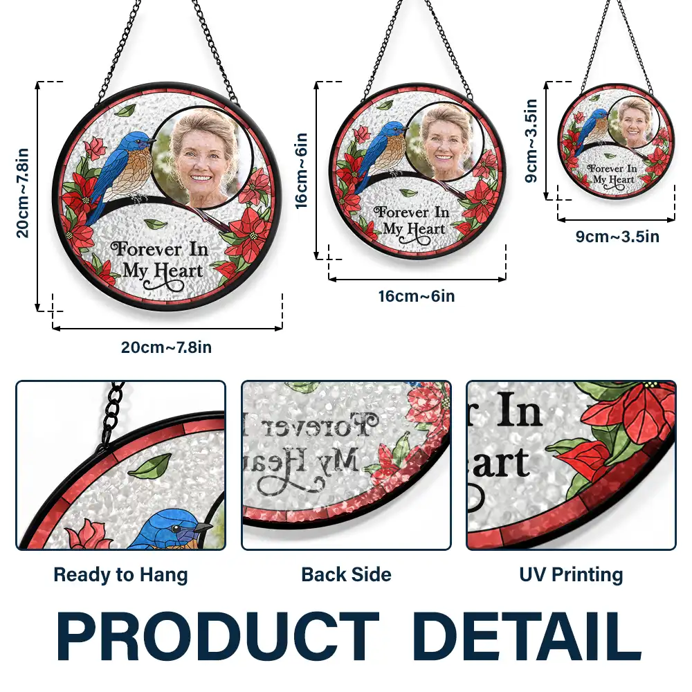 Custom Photo I'm Always With You Memorial - Personalized Stained Glass Window Hanging Suncatcher - Image 3
