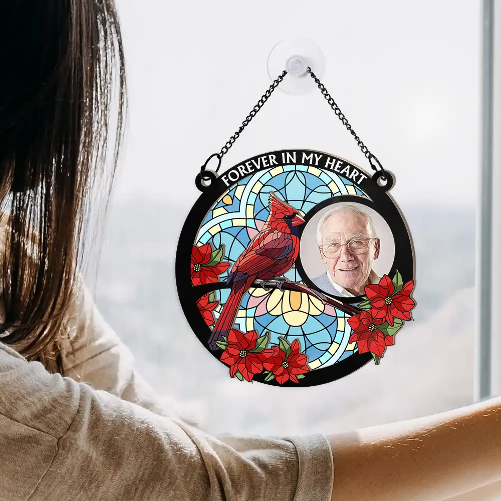 Custom Photo I'm Always With You Memorial - Personalized Window Hanging Suncatcher Ornament - Image 5