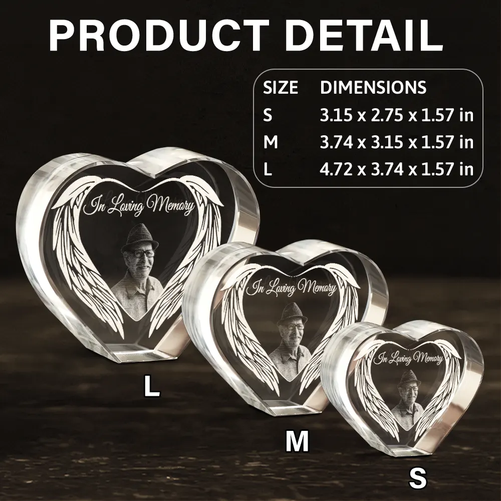 Custom Photo I'm Always With You - Personalized Crystal Heart - Image 6