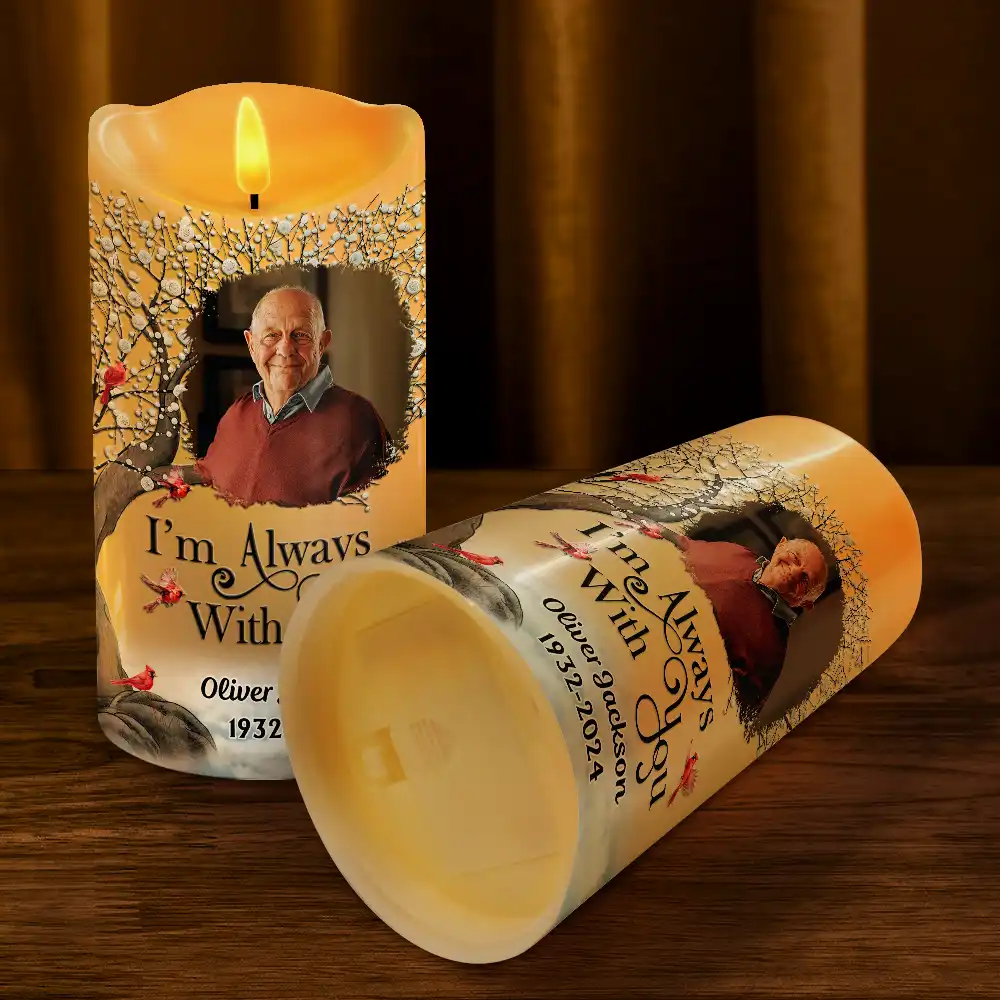 Custom Photo I'm Always With You - Personalized Flameless LED Candle - Image 4