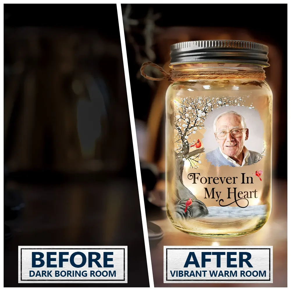 Custom Photo I'm Always With You - Personalized Mason Jar Light - Image 4