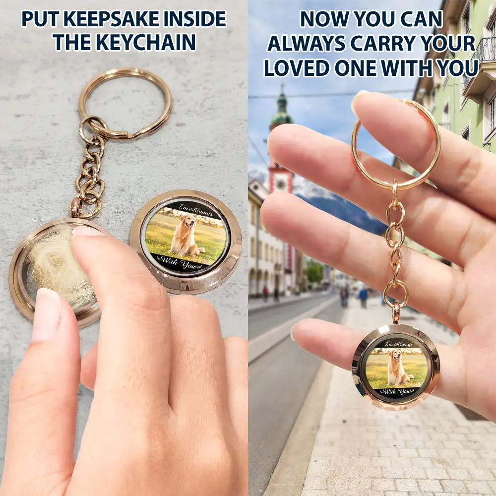 Custom Photo I'm Always With You Pet Memorial - Personalized Keepsake Keychain - Image 5