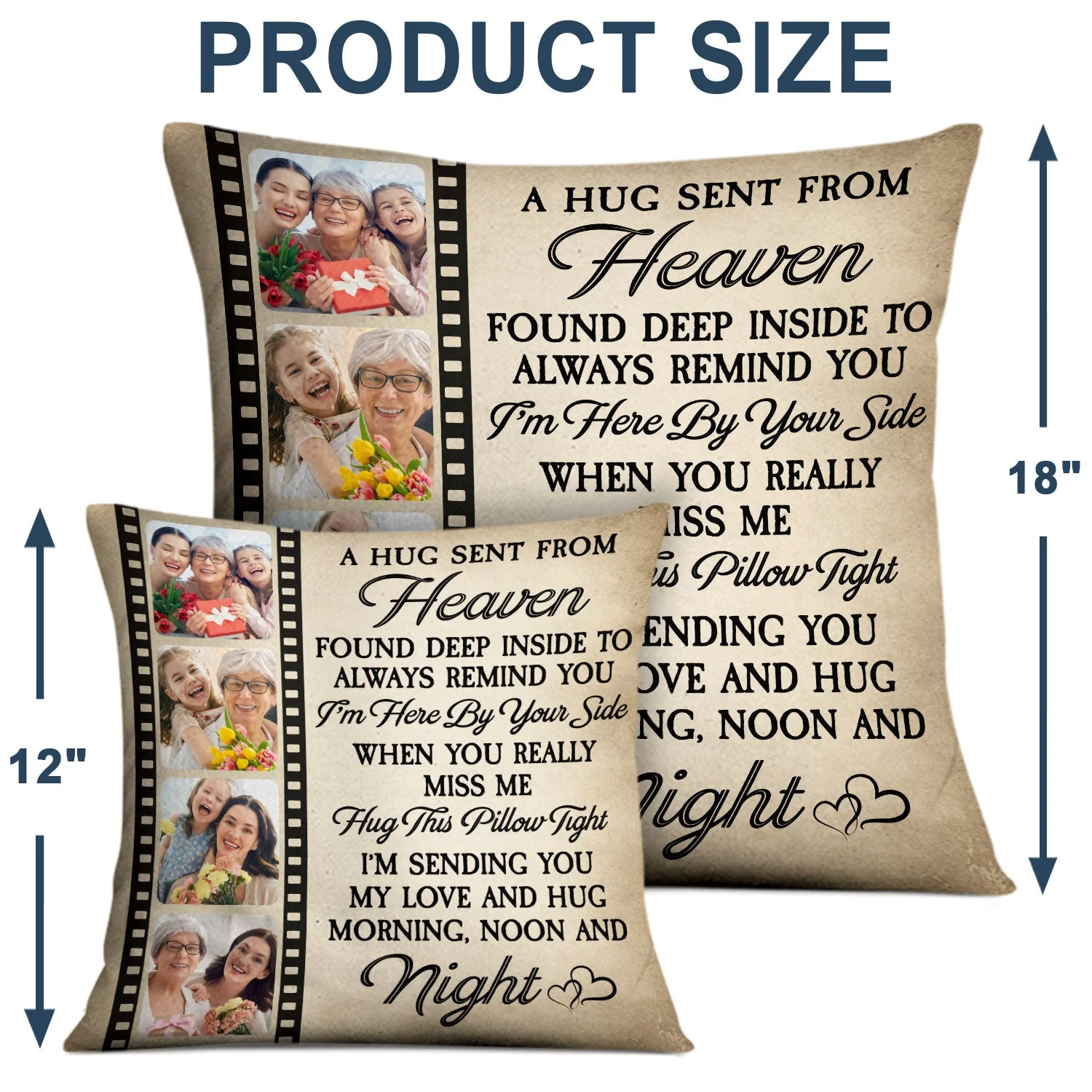 Custom Photo I'm Here By Your Side - Memorial Gift For Family, Mom, Dad, Siblings, Friends - Personalized Pillow - Image 4
