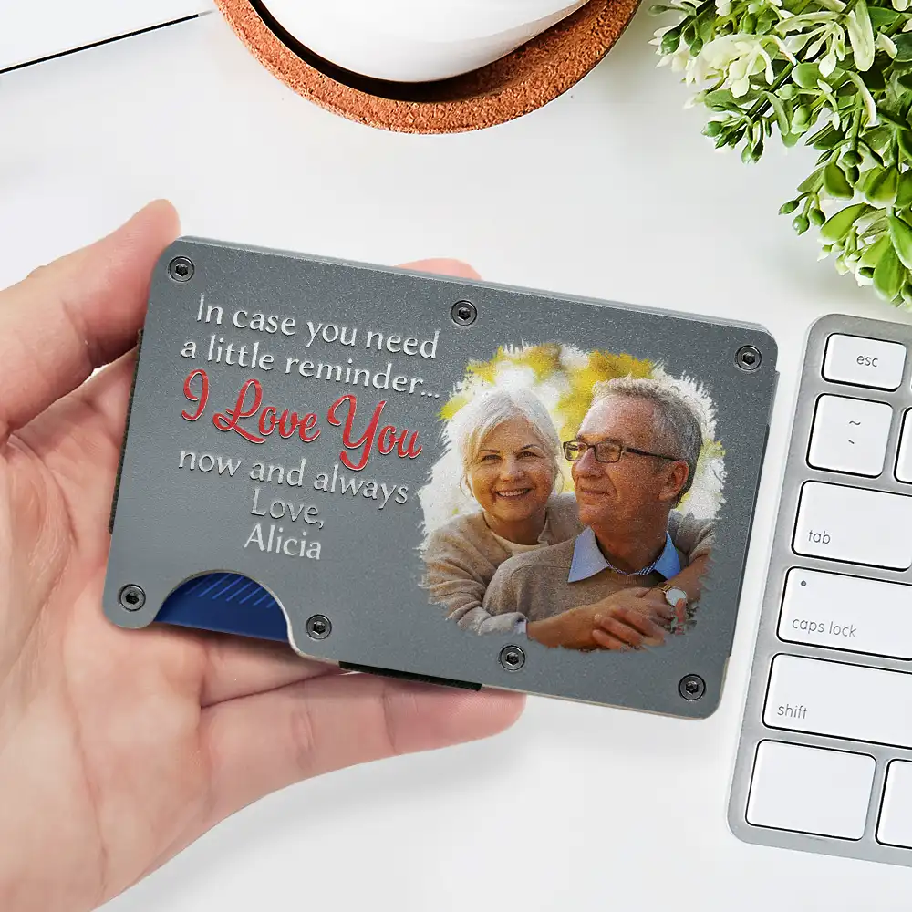 Custom Photo In Case You Need A Little Reminder - Personalized Card Wallet With Money Clip - Image 2