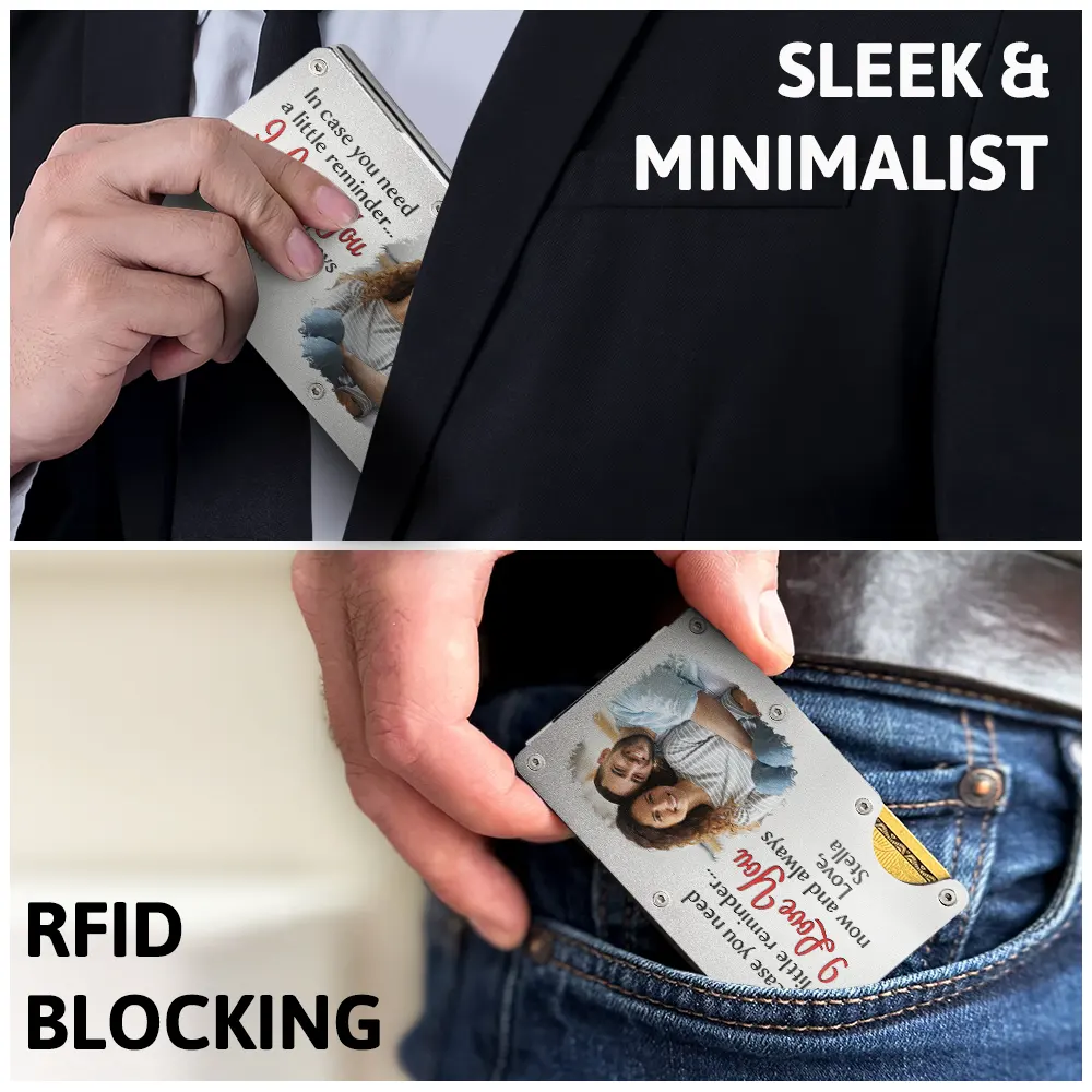 Custom Photo In Case You Need A Little Reminder - Personalized Card Wallet With Money Clip - Image 3