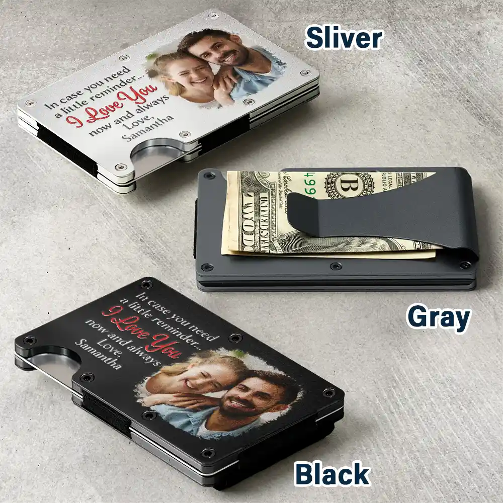 Custom Photo In Case You Need A Little Reminder - Personalized Card Wallet With Money Clip - Image 4