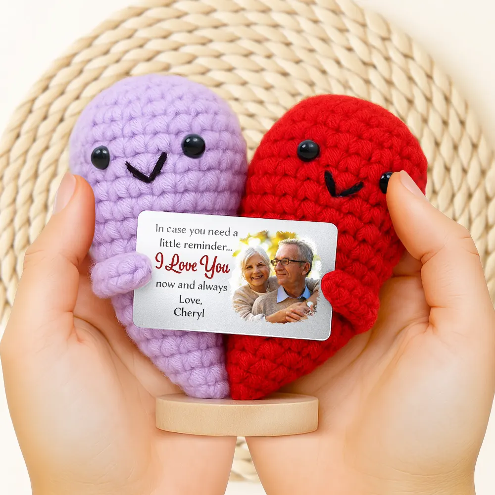 Custom Photo In Case You Need A Little Reminder - Personalized Doll Crochet With Custom Card - Image 2