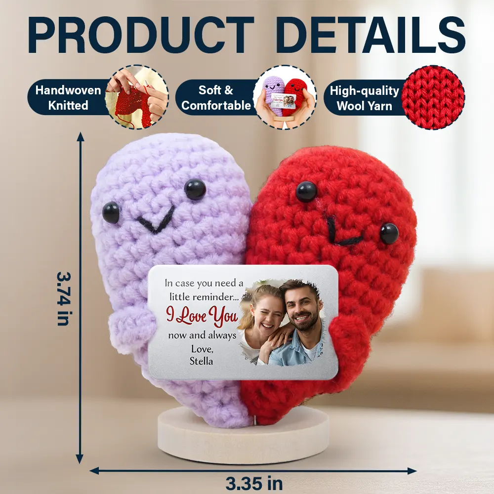 Custom Photo In Case You Need A Little Reminder - Personalized Doll Crochet With Custom Card - Image 4