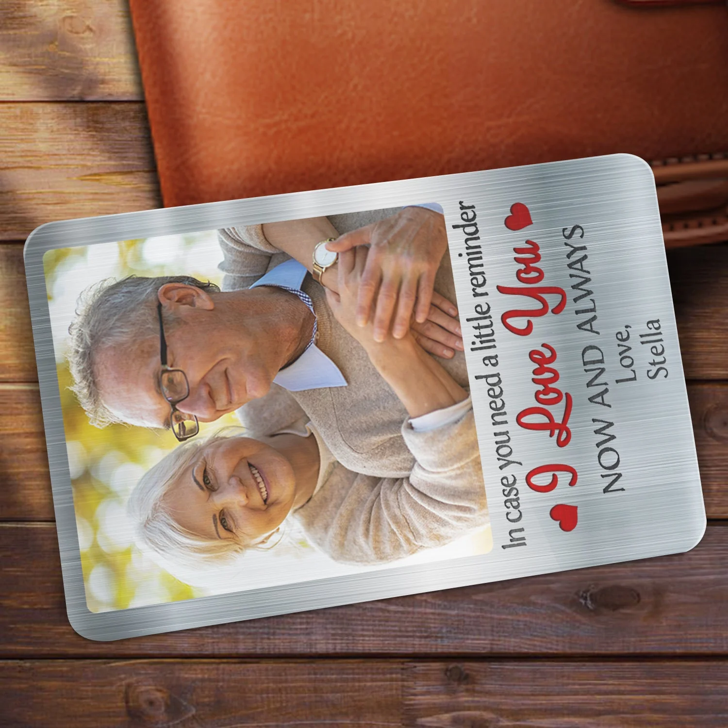 Custom Photo In Case You Need A Little Reminder Vertical - Gift For Couples, Husband, Wife - Personalized Aluminum Wallet Card - Image 2