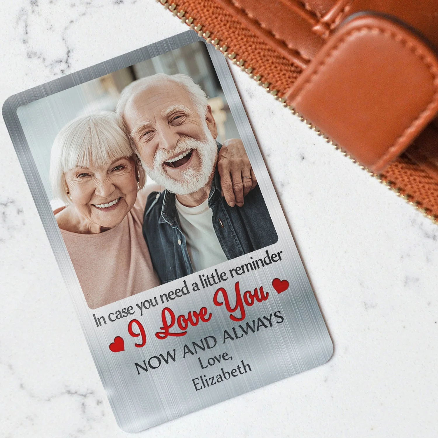 Custom Photo In Case You Need A Little Reminder Vertical - Gift For Couples, Husband, Wife - Personalized Aluminum Wallet Card - Image 3