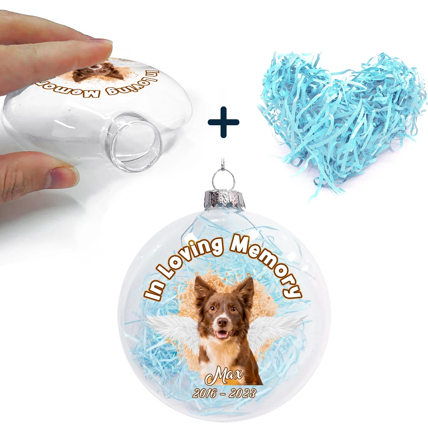 Custom Photo In Loving Memory - Christmas Gift For Dog Lovers - Personalized Clear Flat Ball Ornament - Image 6