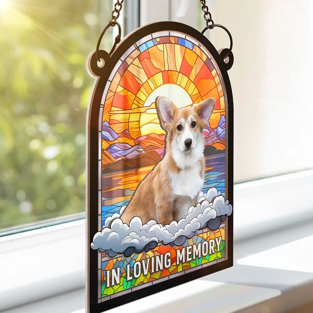 Custom Photo In Loving Memory Family Memorial Pet - Personalized Window Hanging Suncatcher Ornament - Image 4