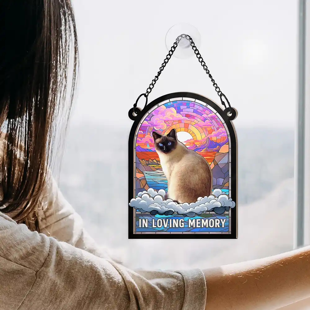 Custom Photo In Loving Memory Family Memorial Pet - Personalized Window Hanging Suncatcher Ornament - Image 5