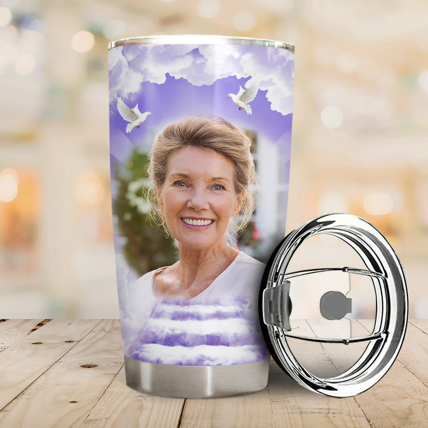 Custom Photo In Loving Memory - Memorial Gift For Family, Siblings, Friends, Dog Lovers, Cat Lovers - Personalized Tumbler - Image 2