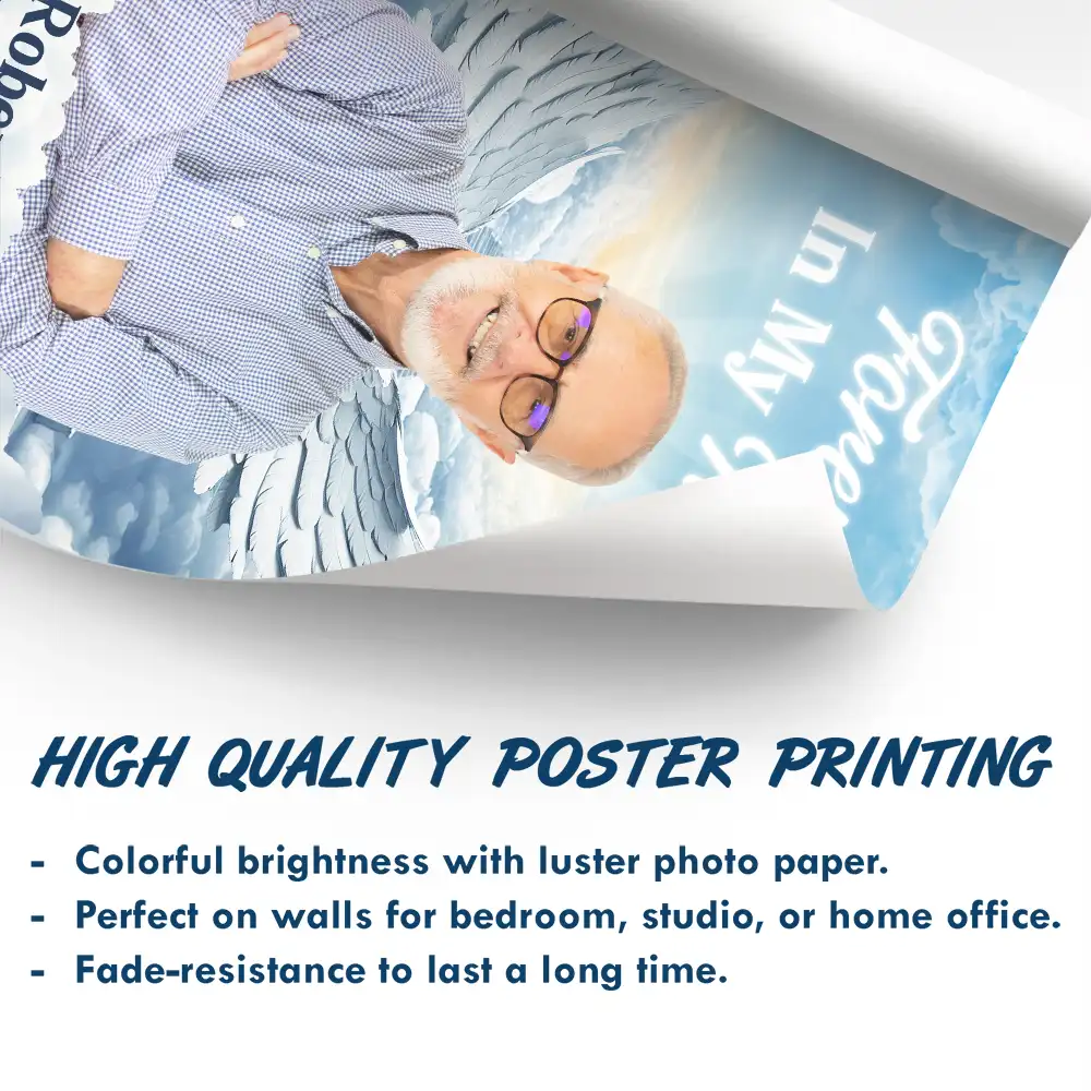 Custom Photo In Loving Memory Memorial Heaven - Personalized Poster - Image 6