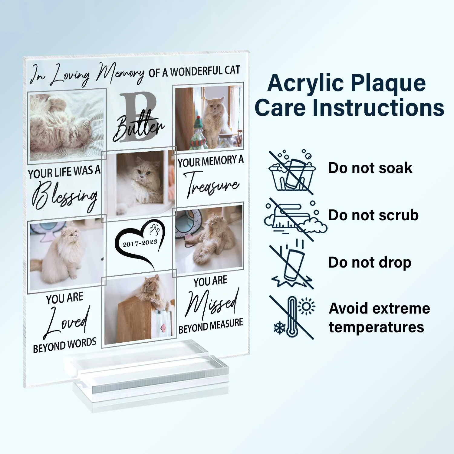 Custom Photo In Loving Memory Of A Wonderful Dog - Pet Memorial Gift, Sympathy Gift - Personalized Vertical Rectangle Acrylic Plaque - Image 6