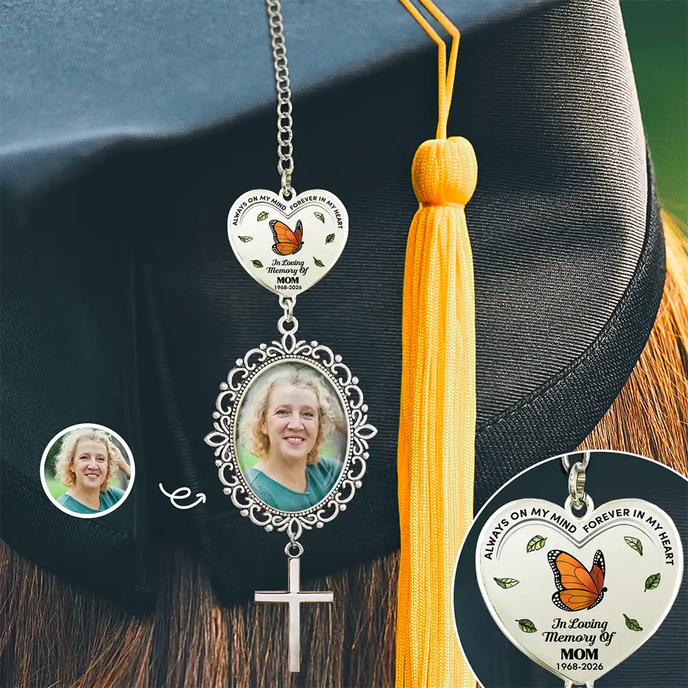 Custom Photo In Loving Memory Of - Personalized Graduation Tassel Charm