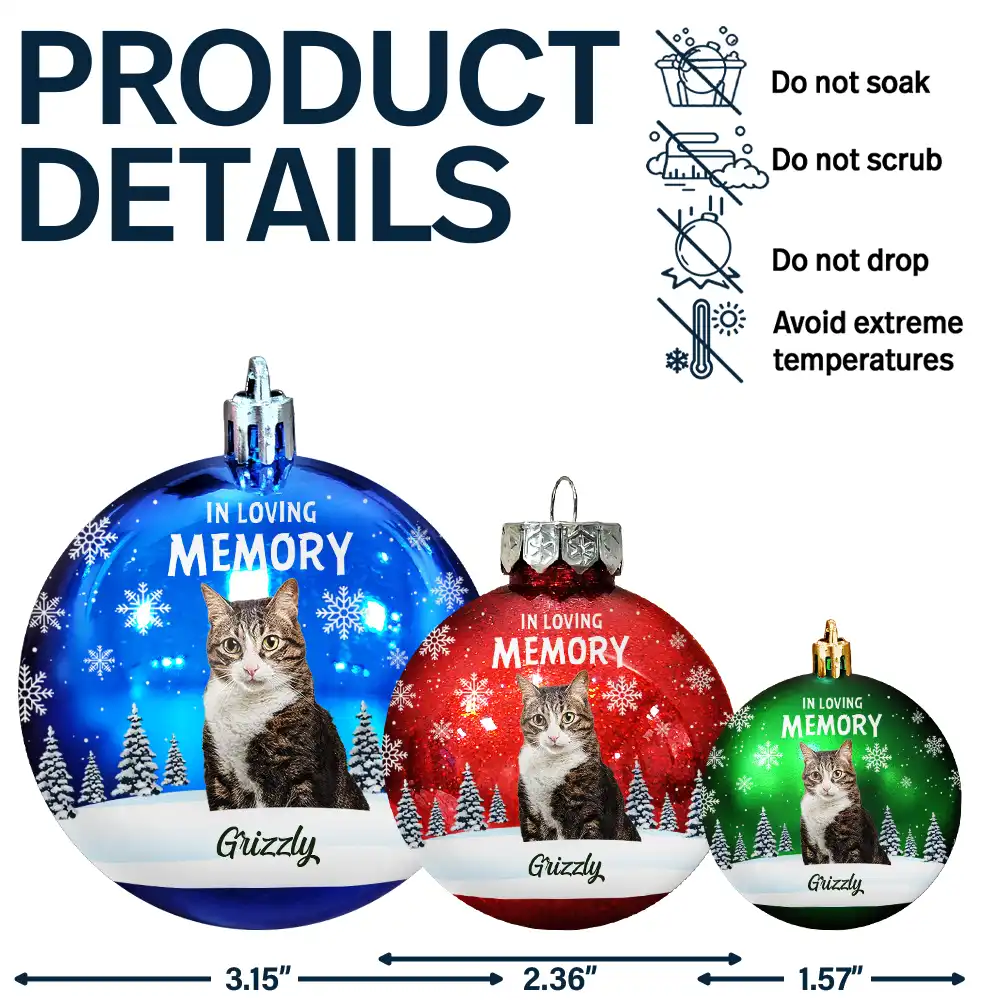 Custom Photo In Loving Memory Pet - Personalized Ball Ornament - Image 8