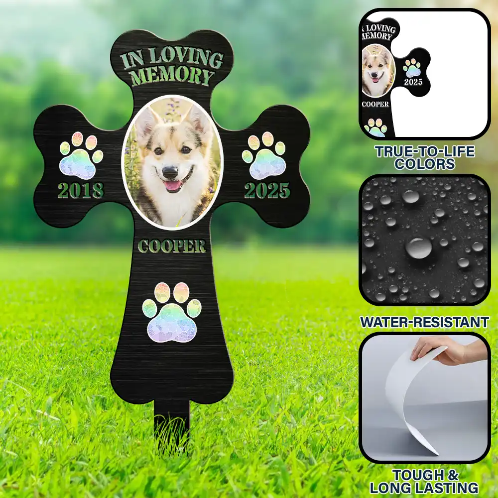 Custom Photo In Loving Memory Pet - Personalized Metal Garden Stake - Image 6