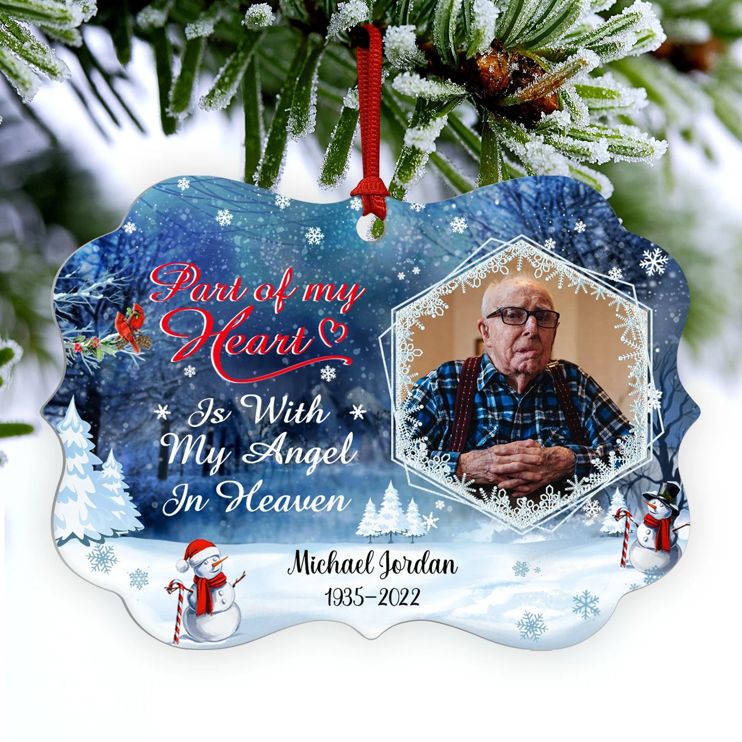 Custom Photo In Loving Memory Those We Love Don't Go Away - Memorial Gift For Family - Personalized Custom Aluminum Ornament - Image 3