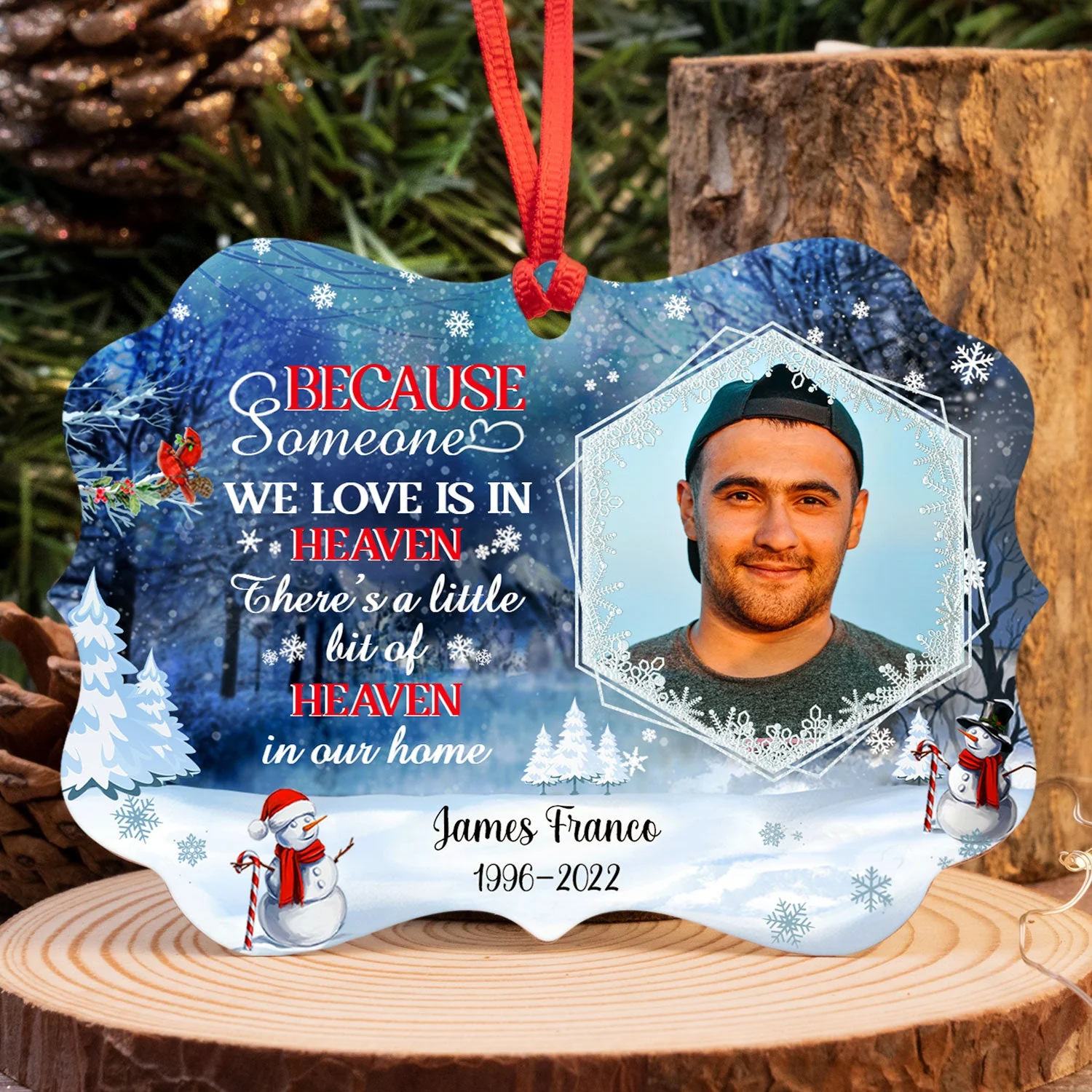 Custom Photo In Loving Memory Those We Love Don't Go Away - Memorial Gift For Family - Personalized Custom Aluminum Ornament - Image 4