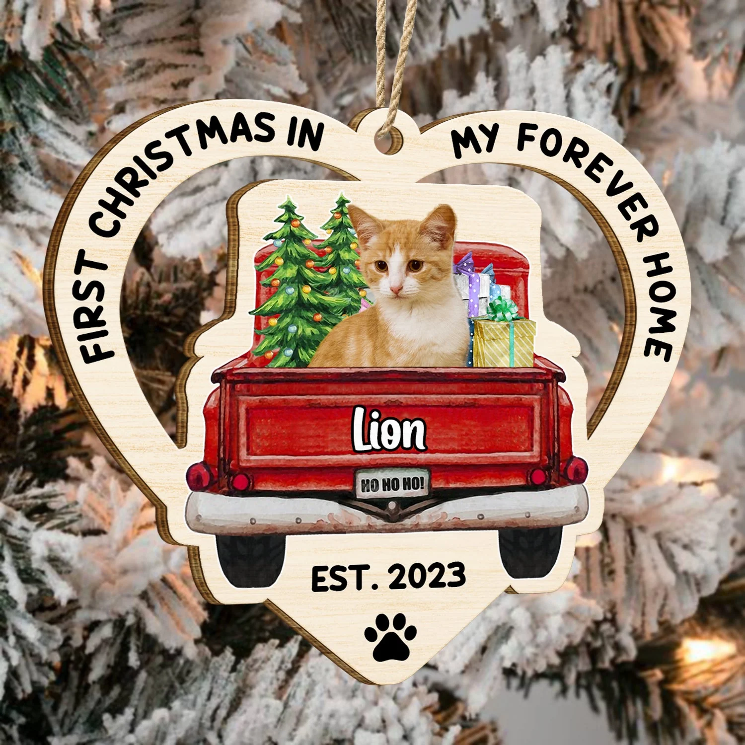 Custom Photo In My Forever Home - Christmas Gift For Pet Lovers - Personalized Wooden Cutout Ornament - Image 5