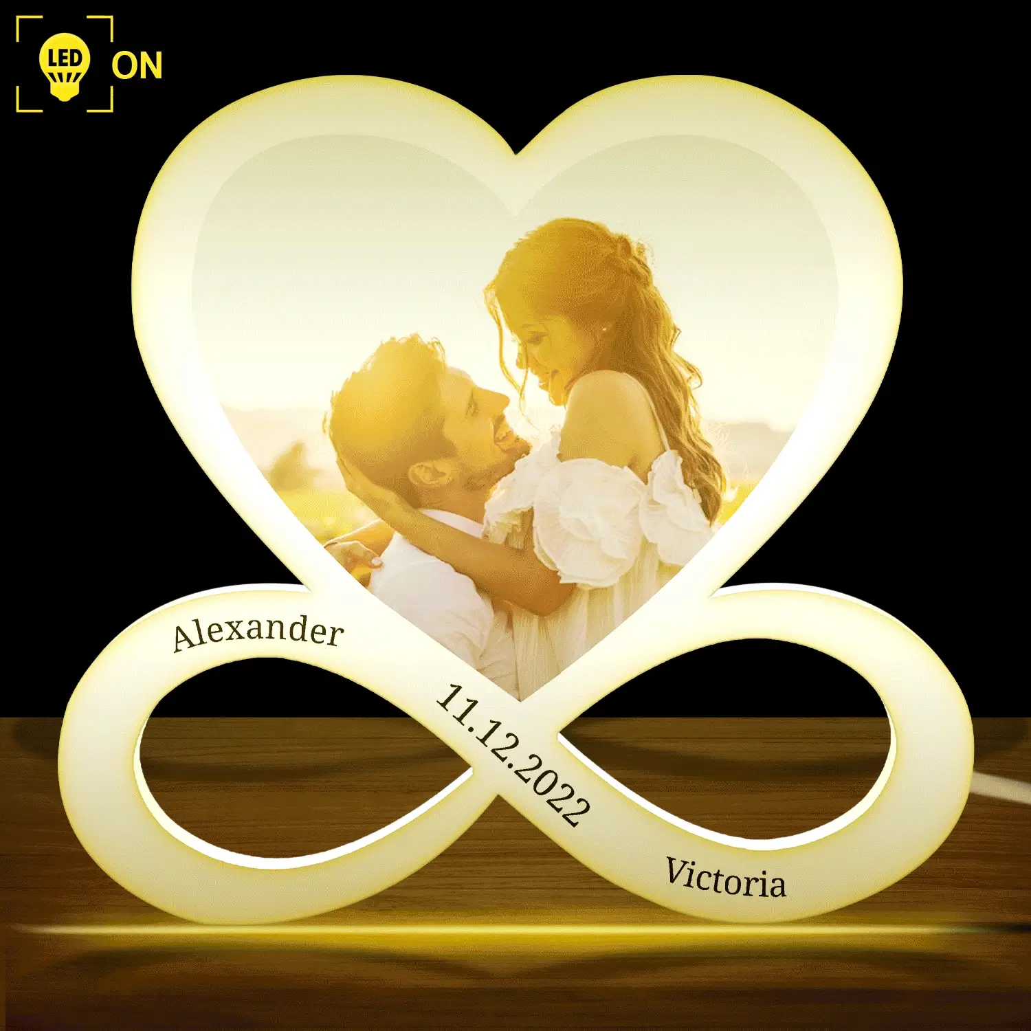 Custom Photo Infinity Love - Gift For Couples - Personalized Custom Shaped Photo Light Box - Image 2