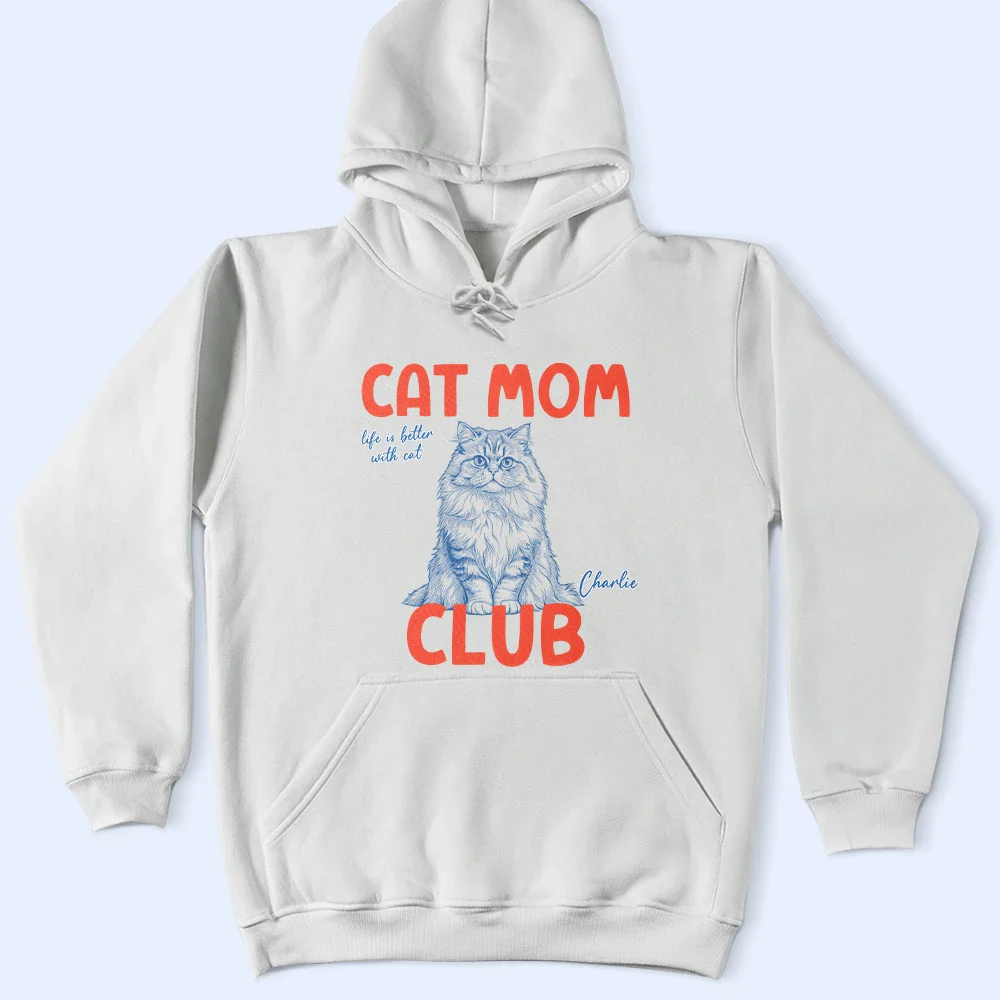 Custom Photo Ink Drawing Cat Mom Dog Mom Club - Personalized T Shirt - Image 5