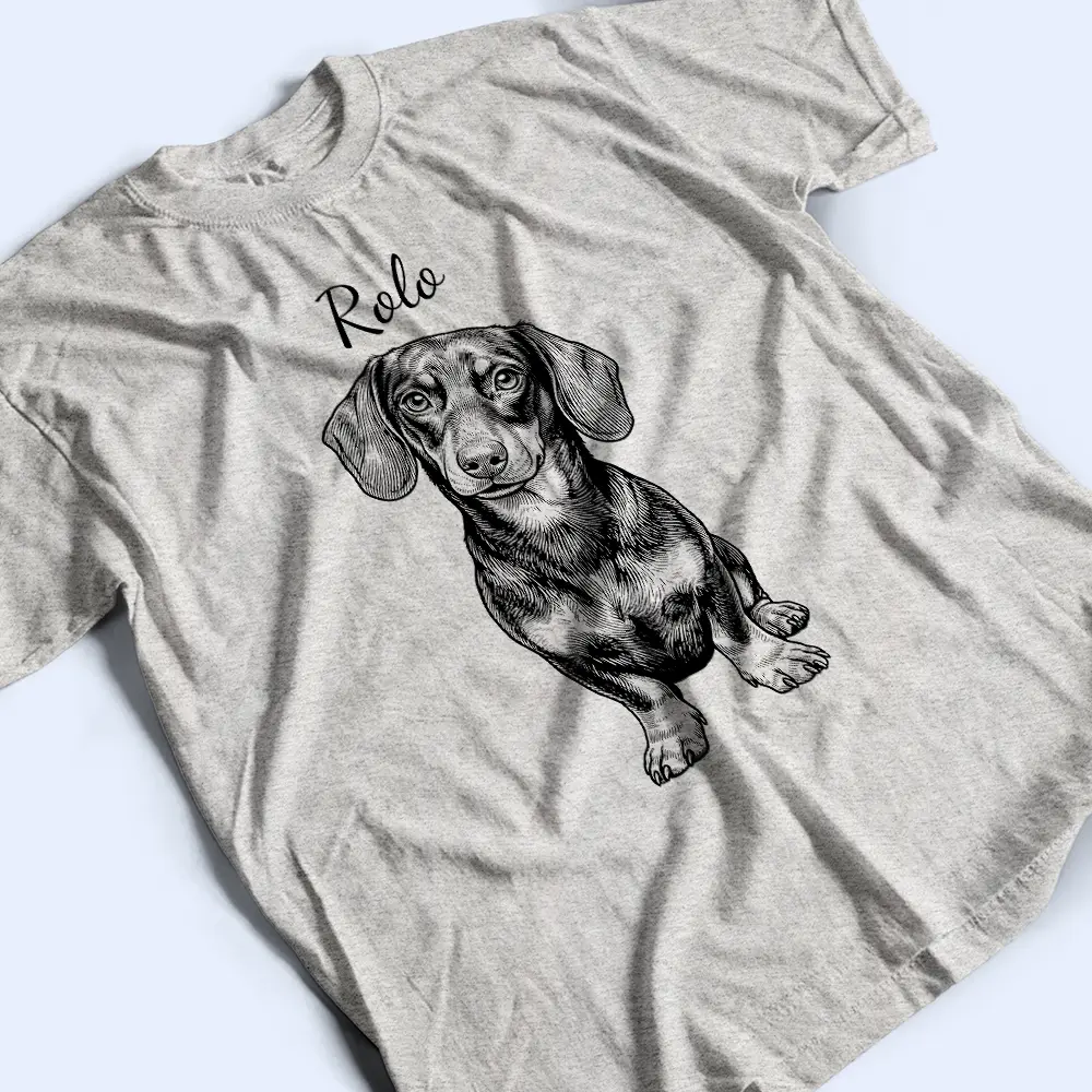 Custom Photo Ink Drawing Portrait Dog Cat Pet - Personalized T Shirt - Image 4