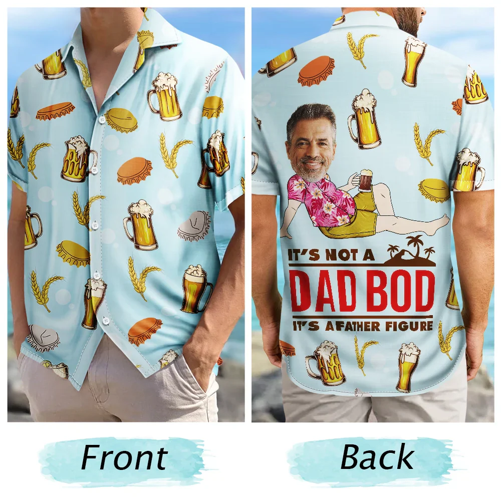 Custom Photo It's Not A Dad Bod, It's A Father's Figure - Personalized Hawaiian Shirt - Image 6