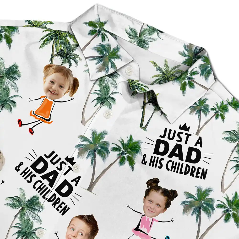 Custom Photo Just A Dad And His Girl - Personalized Hawaiian Shirt - Image 5