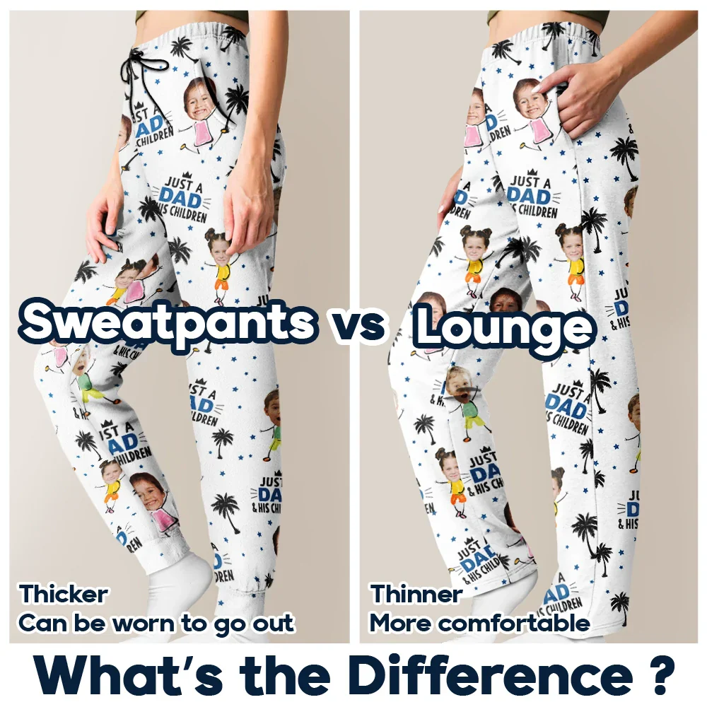 Custom Photo Just A Dad And His Girl - Personalized Pajama Pants - Image 7