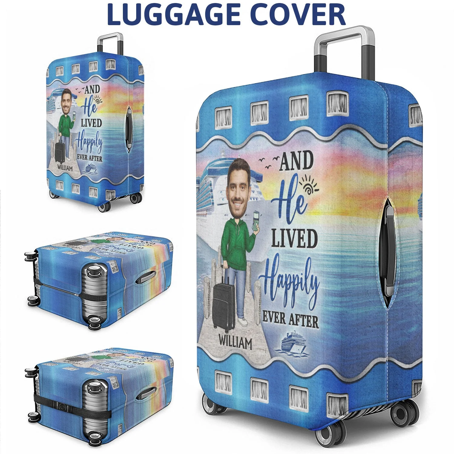 Custom Photo Just A Girl Boy Who Loves Cruising - Gift For Traveling Lovers - Personalized Custom Luggage Cover - Image 3