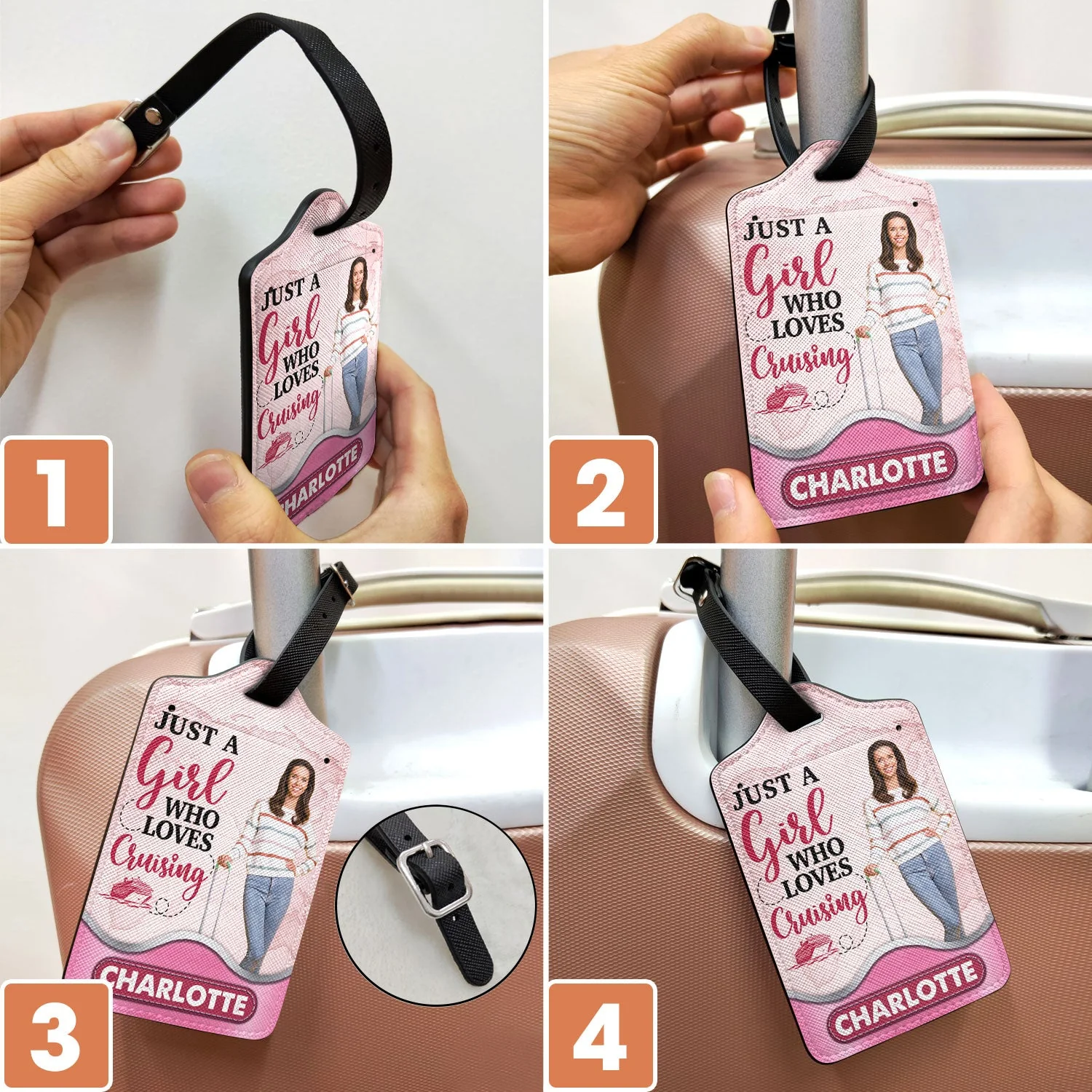 Custom Photo Just A Girl Boy Who Loves Traveling - Birthday Gift For Him, Her, Vacation Lovers - Personalized Luggage Tag - Image 7