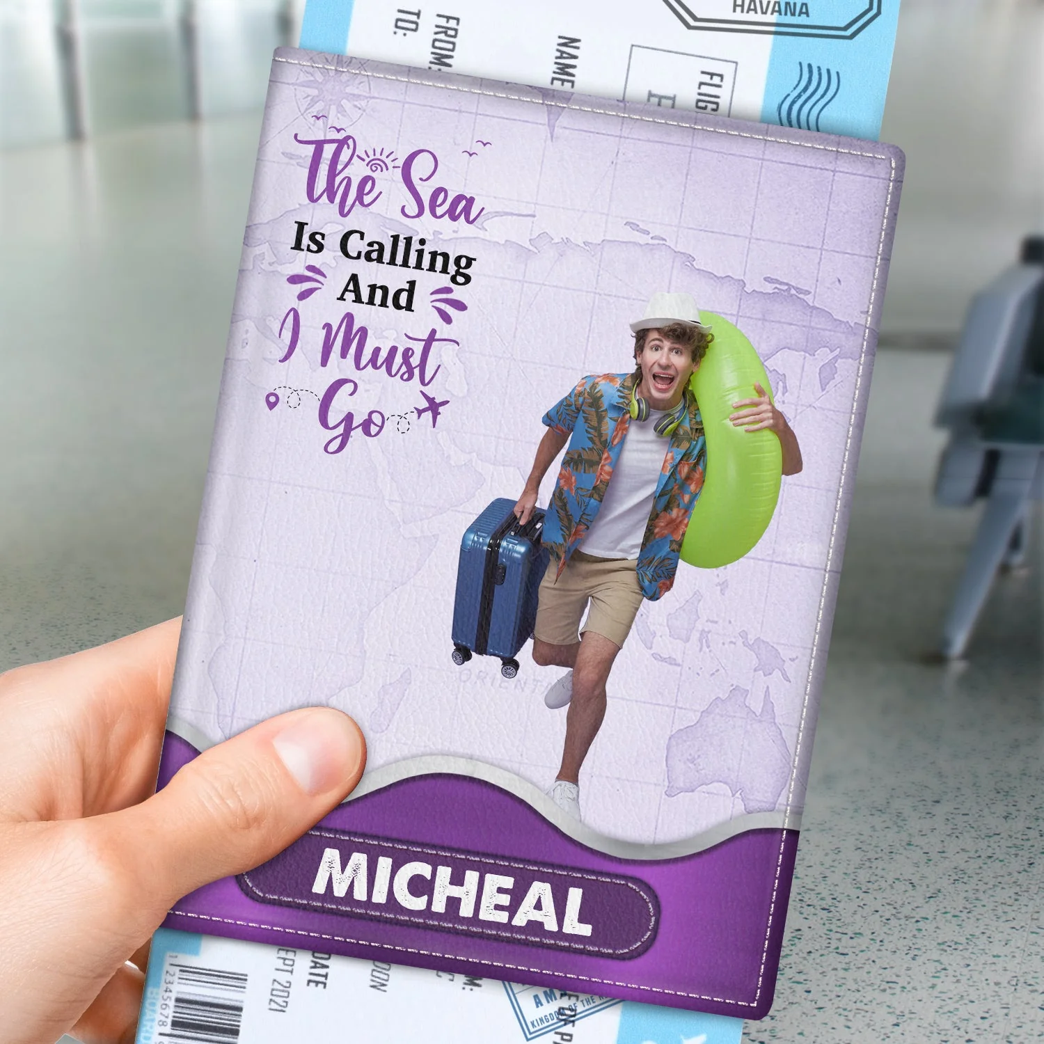 Custom Photo Just A Girl Boy Who Loves Traveling - Birthday Gift For Him, Her, Vacation Lovers - Personalized Passport Cover, Passport Holder - Image 3