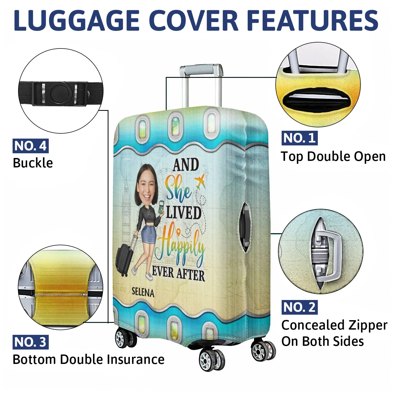 Custom Photo Just A Girl Boy Who Loves Traveling Cruising - Gift For Yourself, Travel Lovers - Personalized Custom Luggage Cover - Image 4