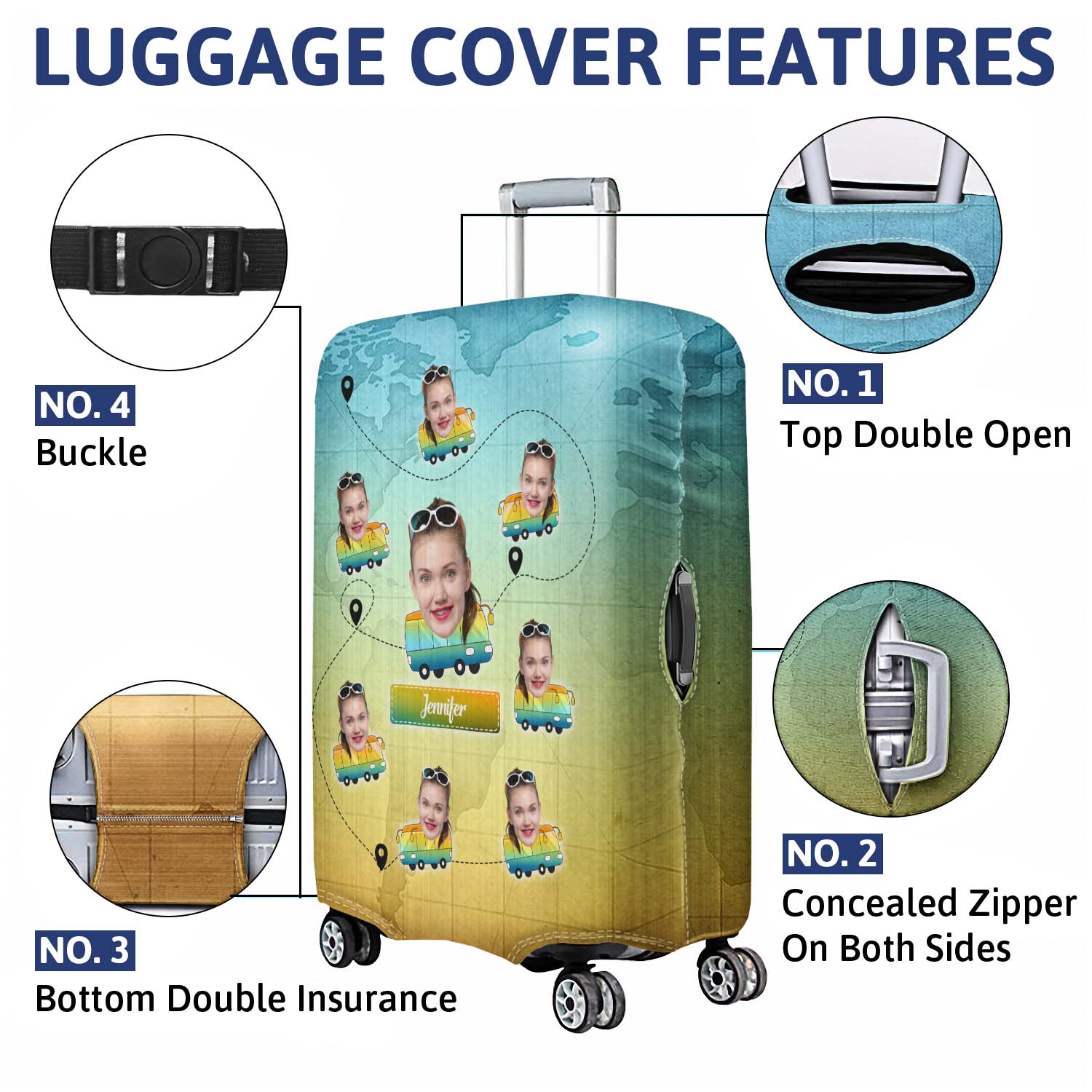 Custom Photo Just A Girl Boy Who Loves Traveling - Gift For Traveling Lovers - Personalized Custom Luggage Cover - Image 4