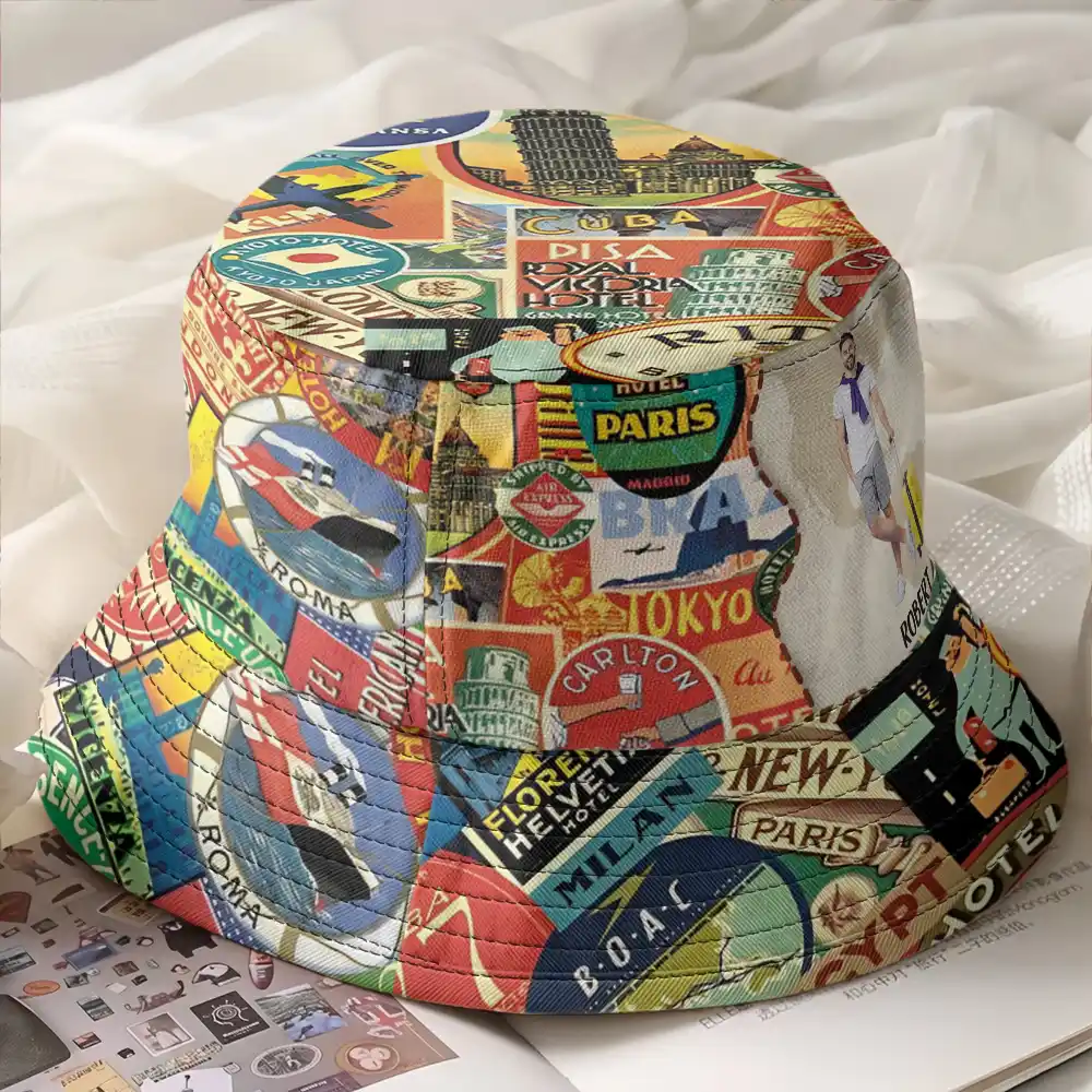 Custom Photo Just A Girl Boy Who Loves Traveling - Personalized Bucket Hat - Image 3