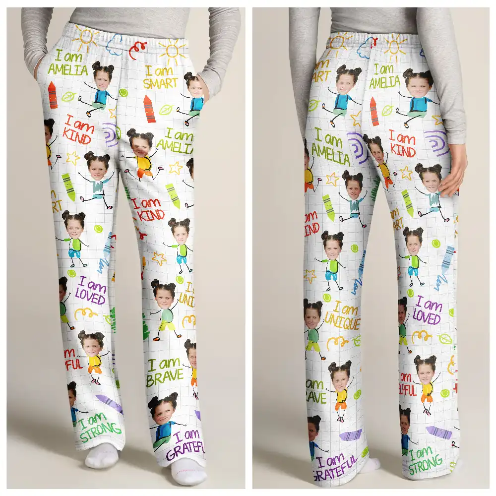 Custom Photo Kid Affirmations I Am Kind - Personalized Sweatpants - Image 4