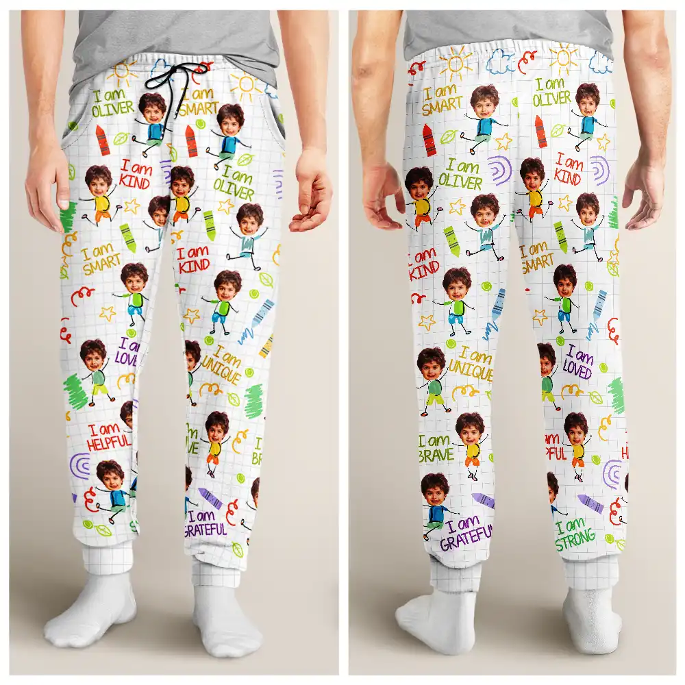 Custom Photo Kid Affirmations I Am Kind - Personalized Sweatpants - Image 5