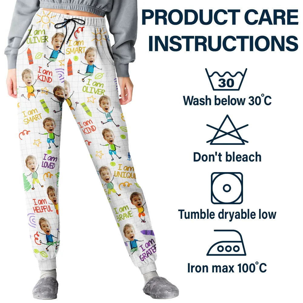 Custom Photo Kid Affirmations I Am Kind - Personalized Sweatpants - Image 6