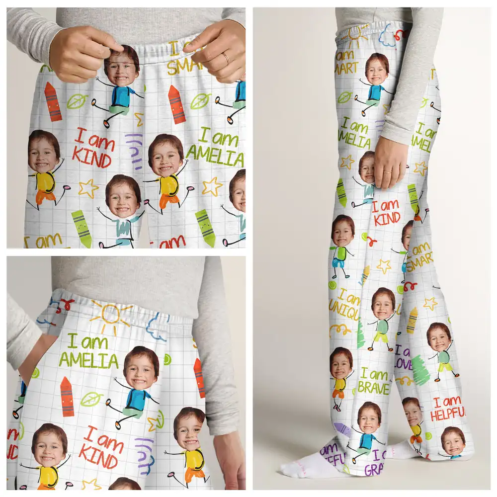 Custom Photo Kid Affirmations I Am Kind - Personalized Sweatpants - Image 7