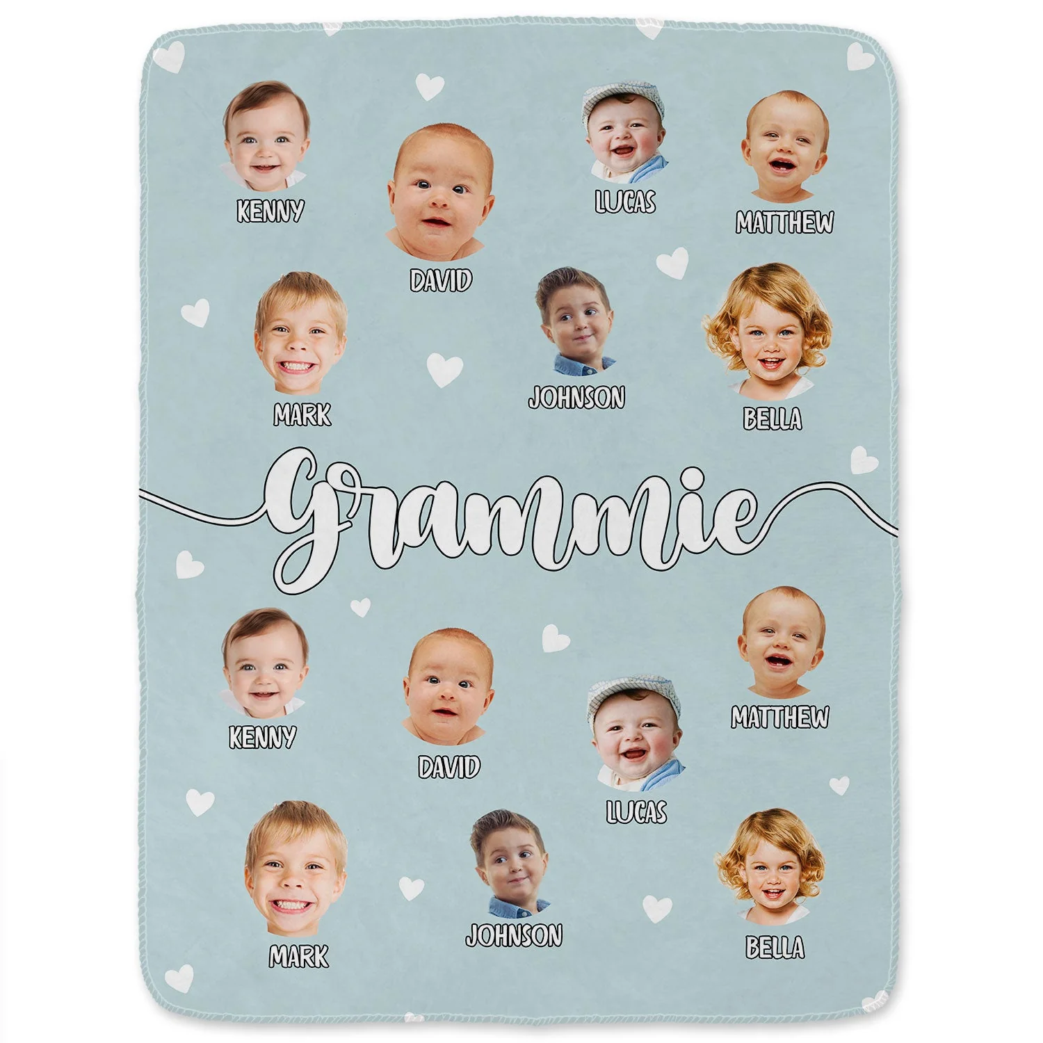 Custom Photo Kid Baby Faces - Birthday, Loving Gift For Grandma, Grandmother, Mom, Mother - Personalized Fleece Blanket, Sherpa Blanket - Image 2
