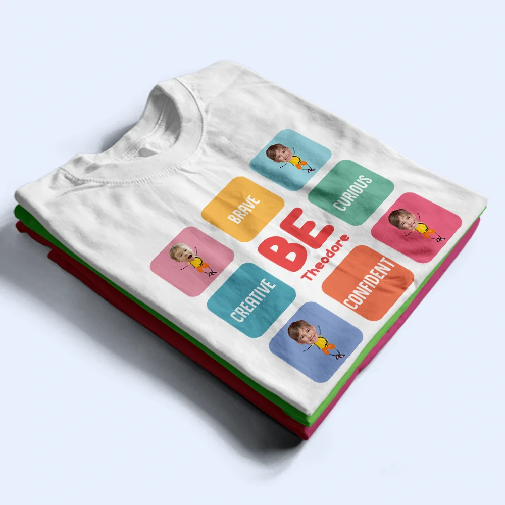 Custom Photo Kid Be Kind Happy Creative Brave - Personalized T Shirt - Image 3